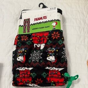 Peanuts Kids Pajama Bottoms - Festive Black with Red and Green